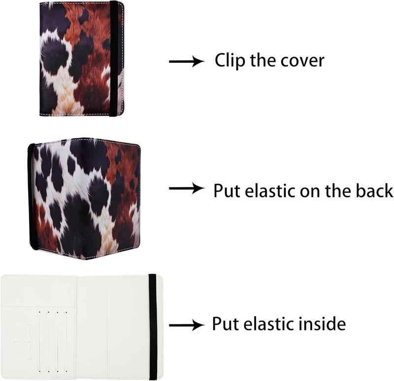 bassyil Passport Holder for Women and Men PU Leather Passport Cover for Travel (Cow Print) - Image 3